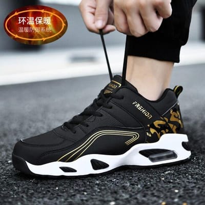 Chaussures en Cuir pour Hommes Baskets Tendance Chaussure Décontractée Hiver Respirant Loisirs Baskets pour Hommes Chaussures Antidérapantes Chaussures Chaudes pour Hommes 44 white