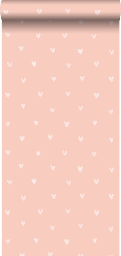 ESTAhome behang hartjes perzik roze - 53 cm x 10.05 m - 128831