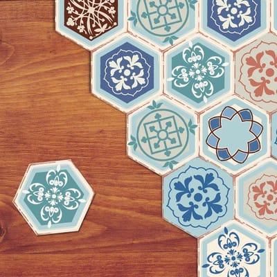 Allecto - Hexagonale Vinyl Vloer- en Wandstickers - Zelfklevend - Set van 10 - Makkelijk te installeren - Voor Woonkamer Keuken Badkamer - Decorati...