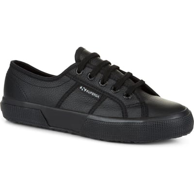 Superga Unisex 2750 Efglu Leather Trainers voor volwassenen (Totaal Zwart)