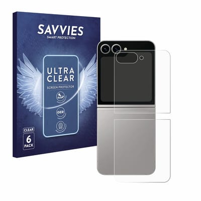 Savvies - Screenprotector voor Samsung Galaxy Z Flip 6 (Achterkant) - Folie Beschermfolie transparant 6 Stuks