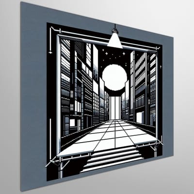 Pixel art zwart wit schilderij | Monochrome meesterwerk: Abstracte pixels in zwart-wit schoonheidsexemplaar | Kunst - 60x60 centimeter op Dibond | Foto op Dibond