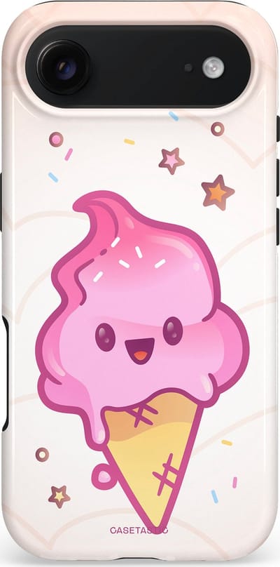Casetastic hoesje geschikt voor Apple iPhone Air - MagSafe - Dubbellaagse bescherming - Roze Kawaii Dessert - Fashion Case - Wit Zand Lichtroze