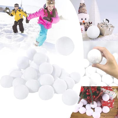 Nepp sneeuwballen voor kinderen - 25 stuks 7 cm witte pluche sneeuwballen voor binnen, ideaal voor winterspellen en kerstdecoraties