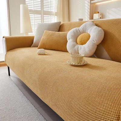 Corduroy Weving Bankhoes Antislip Universele Bankmat Herfst Winter Verdikking Bankhoes Effen Kleur Eenvoud Bankkussen 70x90cm 1pcs kaki