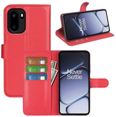 MobyDefend Hoesje - Geschikt voor OnePlus 15R - Kunstleren Wallet Book Case (Sluiting Voorkant) - Rood