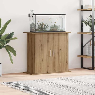 vidaXL - Aquariumstandaard - Artisan - Eikenhout - 81x36x73 - cm - Bewerkt - Hout