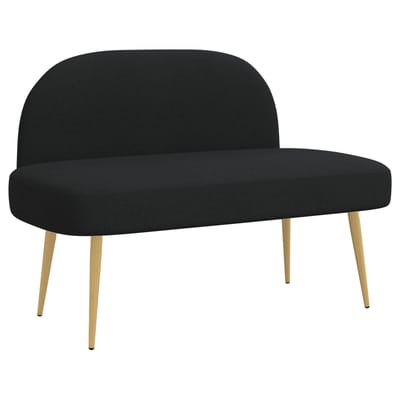vidaXL - Gevuld - bankje - met - rugleuning - Zwart - 110 - x - 60 - x - 76 - cm