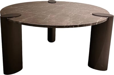 PTMD Ora Brown Coffeetable Low Marble Metal