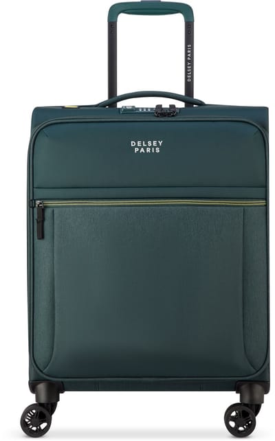 Delsey Brochant 3 Handbagagekoffer 55 cm – Gerecycled rPET – 1,9 kg – TSA Slot – 4 Dubbele Wielen – Pine Green