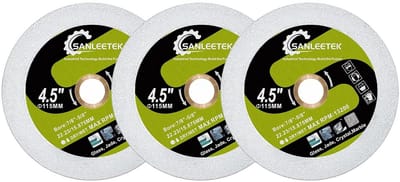 Diamantdoorslijpschijf voor glas - 3 stuks - 115 mm - Snijden en slijpen van glas, jade, kristal, wijnflessen, tegels en marmer