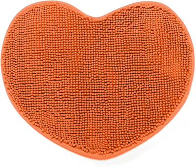 Badmat van chenille microvezel in hartvorm, ideaal als tapijt voor slaapkamer, kinderkamer en keukentapijt, antislip, wasbaar, multifunctionele badmat 60 x 50 cm