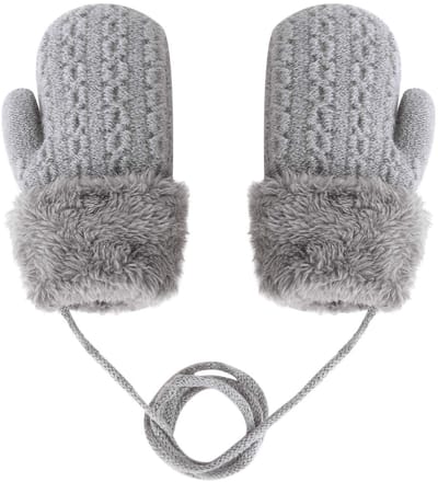 Dailygoods- Wanten voor Kinderen - Warme Gebreide Handschoenen - Fleece Binnenvoering - One Size 1-3 Jaar - Diverse Kleuren - Comfortabel en Zacht