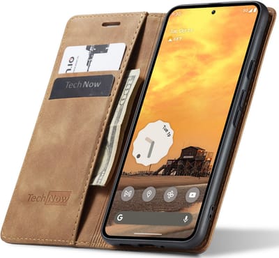 Hoesje geschikt voor Google Pixel 9a - Book Case Leer Slimline Bruin