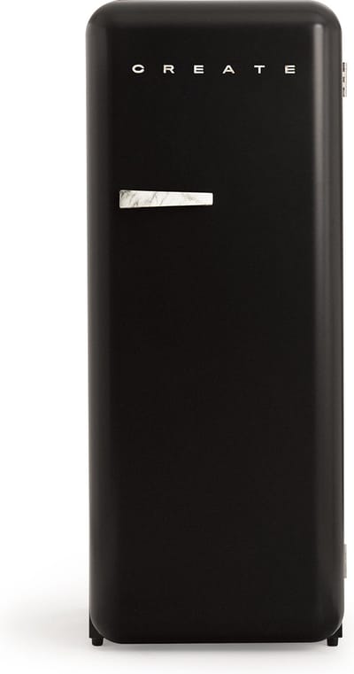 CREATE - Koelkast in retrostijl - Zwart - Handvat Marmer - FRIDGE RETRO 281L