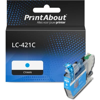 PrintAbout huismerk Inktcartridge LC-421C Cyaan geschikt voor Brother