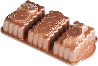Bakvorm voor 3 Citroencakes of Cakejes - Aluminium met Antiaanbaklaag