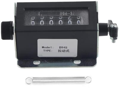 Mechanische Teller - 6 Cijfers - Sport Registratie - Terugstelknop - 0-999999 - Zwart