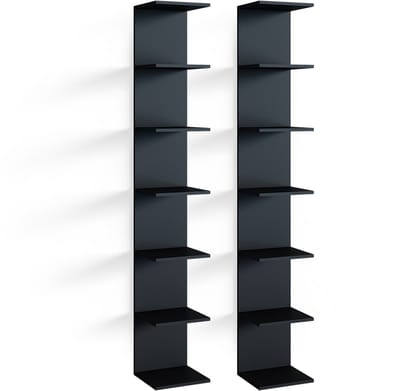 Vicco Paolo Wandplank – 28 x 190 cm Set van 2 Zwart