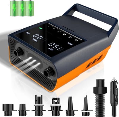 SnelShoppen - Elektrische SUP-pomp 20 PSI - Draagbare luchtpomp voor opblaasbare SUP, kajak, tent, luchtbed - Ideaal voor camping, strand en wateracti