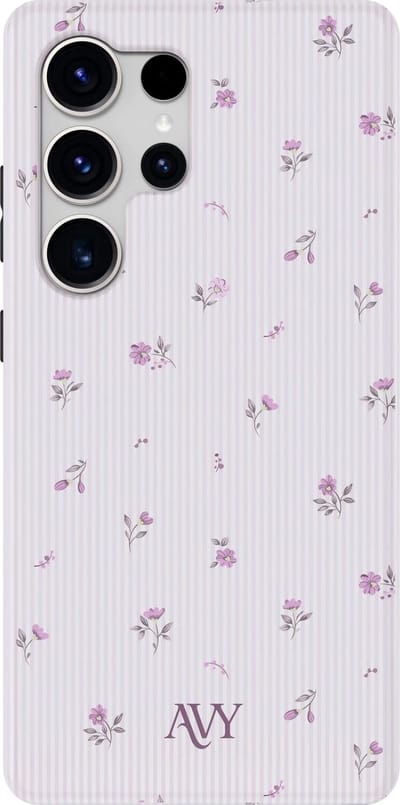 AVY Hoesje geschikt voor Samsung Galaxy S25 Ultra | Lila Dream | Bloemen | Paars | Hard Shell Back Cover | Compatibel met MagSafe & Qi2