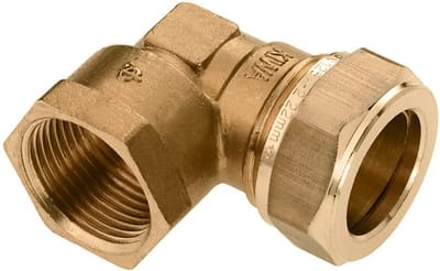 Bonfix knelkoppeling - knie - binnendraad - 3/8 x 12mm - Messing