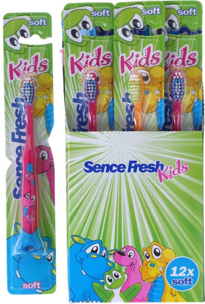 12x Sence Tandenborstels Fresh Kids Soft - Voordeelverpakking 12 stuks