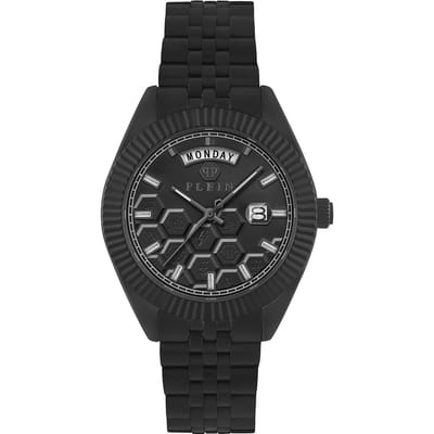 Philipp Plein Date Superlative Gent PWPVA0624 Horloge - Staal - Zwart - Ø 42 mm