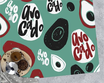 Coloray Vloerbeschermer - Retro avocado Vloerbeschermer Bureaustoel - 100x70 cm - Veelkleurig Computer Stoel Mat - Vloerbeschermer Bureaustoelmat - PVC Vloerbeschermer - Rechthoekige Mat - Abstracties Thema