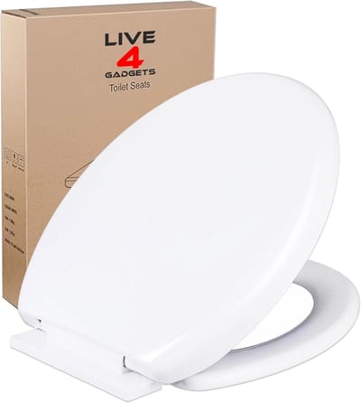 Toiletbril - Zachte sluiting - Hygiënisch en stil - Topbevestiging antibacterieel - 41x35 cm - Wit