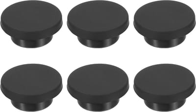 PATIKIL 25 mm diameter rubberen gatpluggen, 6 stuks siliconen rubber ronde gatstoppers voor 24 mm gat, zwart