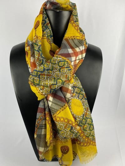 Zomersjaal met print-divers 70% viscose met 30 % zijde van dun materiaal in diverse kleuren