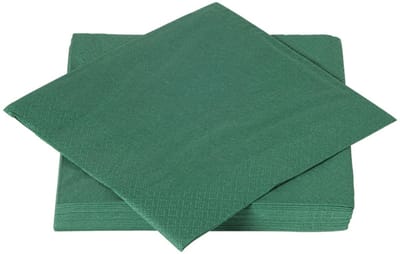 Servet - papier - 2-laags - 33x33cm - donkergroen - 100 stuks
