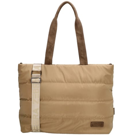 Zebra Trends Elske Shopper - 15,6" Laptoptas - Crossbody Schoudertas - Soft Puffer Tas - Taupe