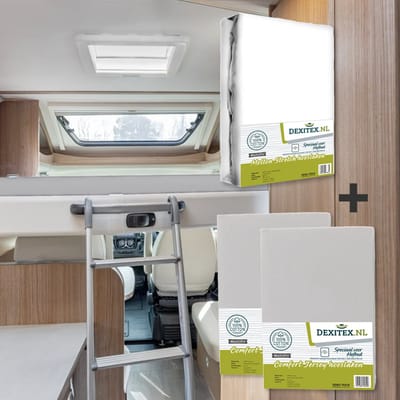 Dexitex hefbed 1 x Molton & 2 x Hoeslaken Lichtgrijs / Geschikt voor Camper