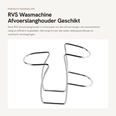 Dailygoods - RVS Wasmachine Afvoerslanghouder Geschikt voor Alle Slangen