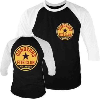 Ray Donovan Raglan top -S- Donovans Fite Club Zwart/Wit