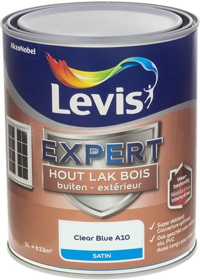 Levis - Expert Hout Lak Buiten Satin Mix - Clear Blue A10 - Mengverf - 1 L