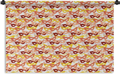 Wandkleed - Wanddoek - Masker - Patronen - Carnaval - 180x120 cm - Wandtapijt