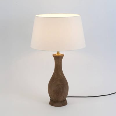Holländer Tafellamp ANTELAO, naturel/ecru, hoogte 45 cm, mangohout, E27