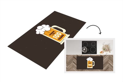 Keukenloper - Loper keuken - Jubileum - Bier - 100 Jaar - 120x60 cm - Keukenloper vinyl