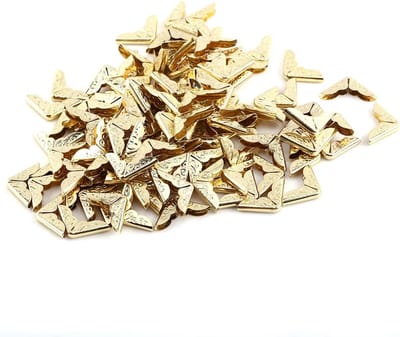 Goud, Walvis Voorkant 100 Stuks Brons Metalen Boek Hoekbeschermers Guards, Boek Album Retro Stijl Driehoek Hoek Metalen Hoekbeschermer Kit