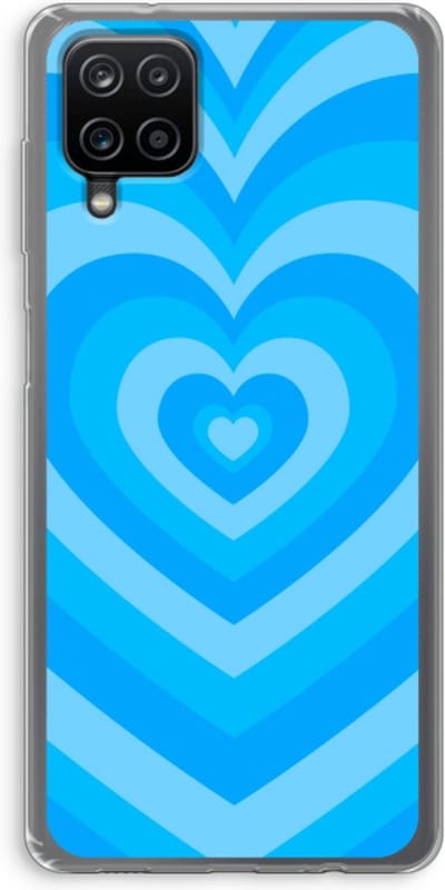 Case Company® - Hoesje geschikt voor Samsung Galaxy A12 hoesje - Hart Blauw - Soft Cover Telefoonhoesje - Bescherming aan alle Kanten en Schermrand