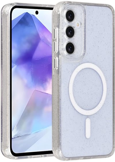 TUNIQ telefoonhoesje voor Samsung Galaxy A55 - MagSafe met glitter - Transparant
