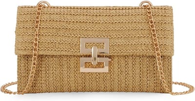 Stro Schoudertas voor Dames - Luxe en Ruim Design voor Zomer en Strand