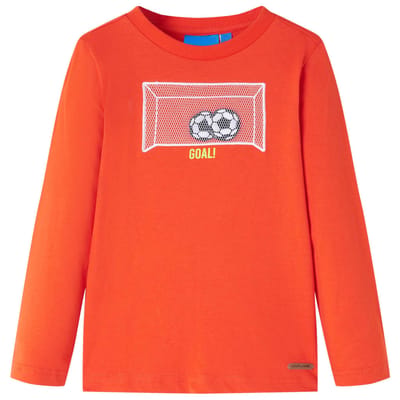 vidaXL - Kindershirt - met - lange - mouwen - 116 - feloranje