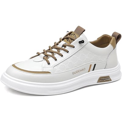Mode Eenvoudige Witte Heren Oxford Schoenen Dikke Zool Slijtvaste Leren Casual Schoenen Laag Uitgesneden Wandelschoenen voor Heren 44 white
