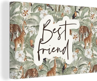Canvas Schilderij Best friend - BFF - Quotes - Vriendschap - Spreuken - 30x20 cm - Wanddecoratie