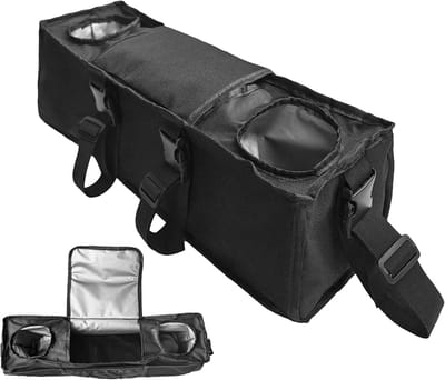 Kinderwagen Organizer - Accessoire Tas - Onderweg Spullen - Waterdicht Voering - 37 cm Breed - Zwart