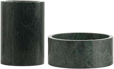 Marmeren Geschenkset: Wijnkoeler + Fruitschaal Groen